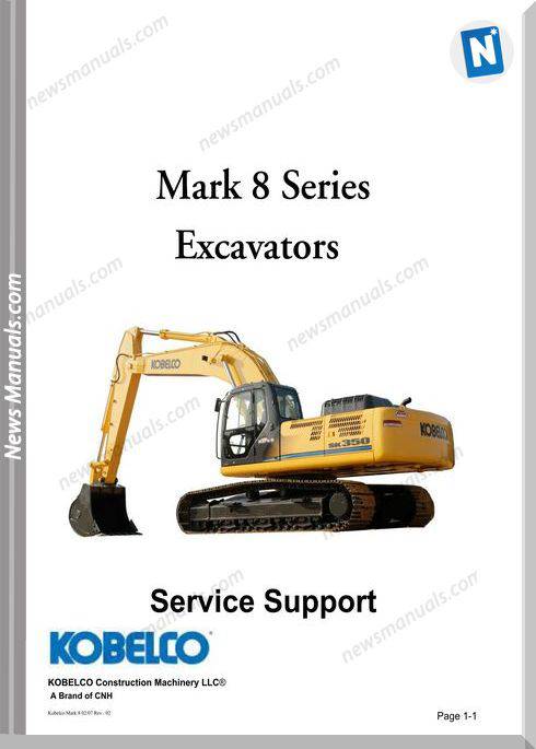 Kobelco Mark 8 Series Excavator Shop Manual