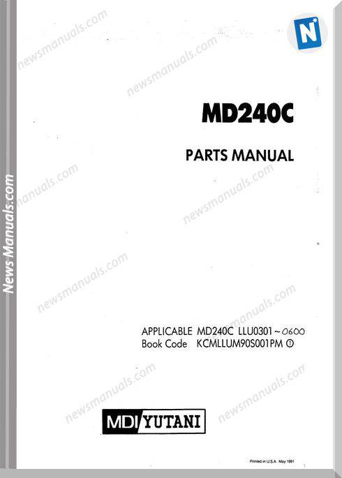 Kobelco Md240C Parts Manuals
