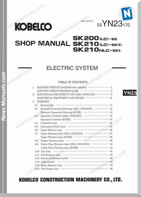 Kobelco Sk200 Wiring Diagrams