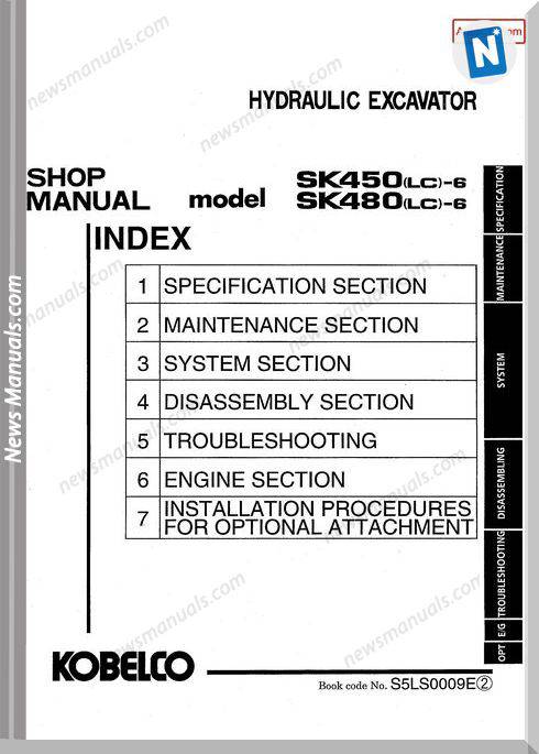 Kobelco Sk450Lc 6 Sk480Lc 6 Shop Manual S5Ls0009E Gb