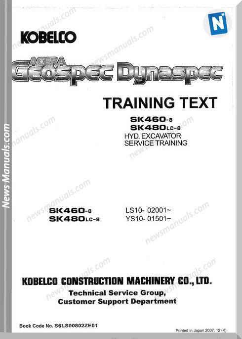 Kobelco Sk460-8 Sk480 Training Text