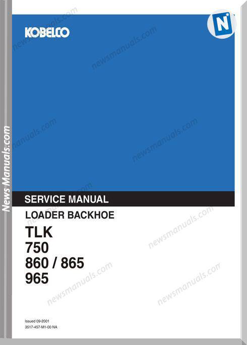 Kobelco Tlk 750,860,865,965 L Backhoe Service Manual