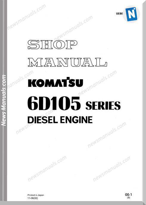Komatsu 6D105 Series Diesel Engine Shop Manual