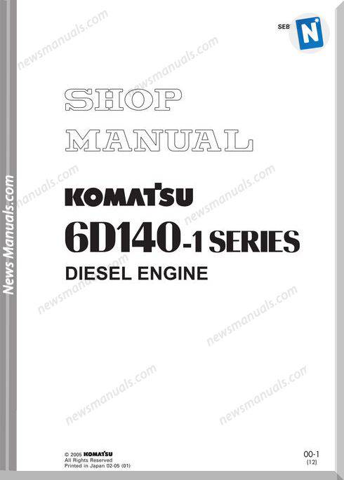 Komatsu 6D140-1 Series Diesel Engine Shop Manual