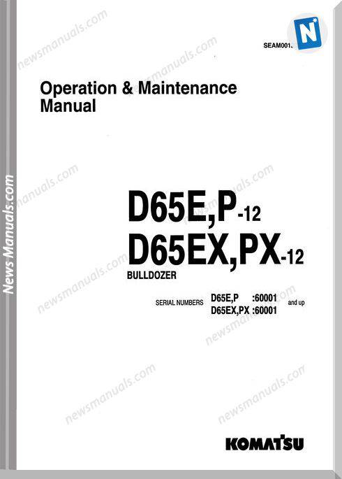 Komatsu Bulldozer D65 E P Ex Px-12 Maintenance Manual