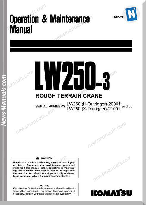Komatsu Crane Lw250 3 Maintenance Manual Seam002800