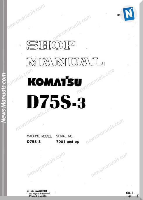Komatsu Crawler Loader D75S-3 Shop Manual