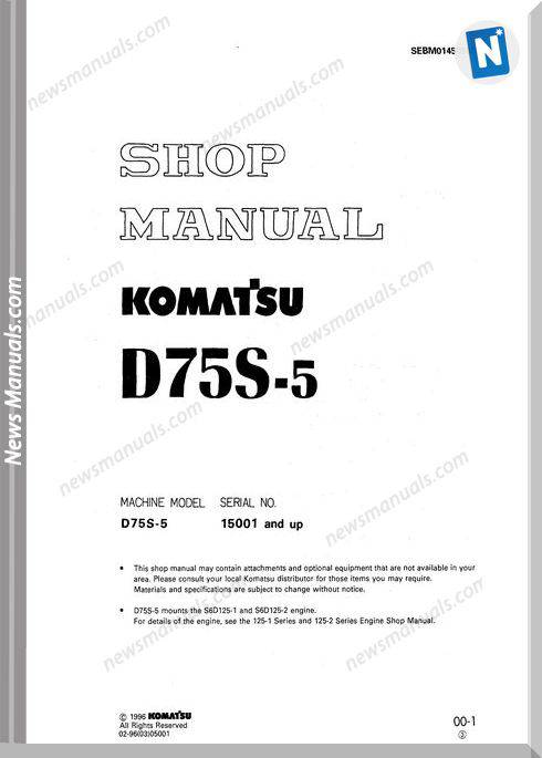 Komatsu Crawler Loader D75S-5 Shop Manual