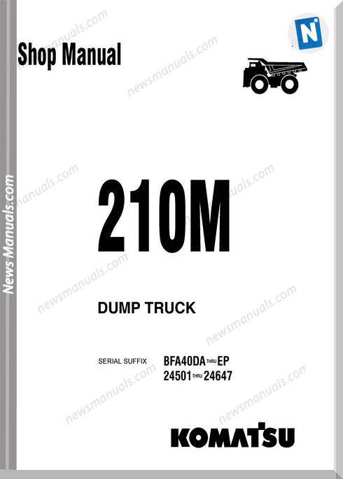 Komatsu Dump Truck 210M Dg715 Shop Manual