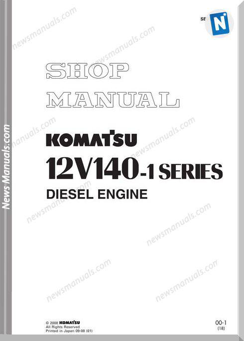 Komatsu Engine 12V140-1 Series Sebm028318 Shop Manual