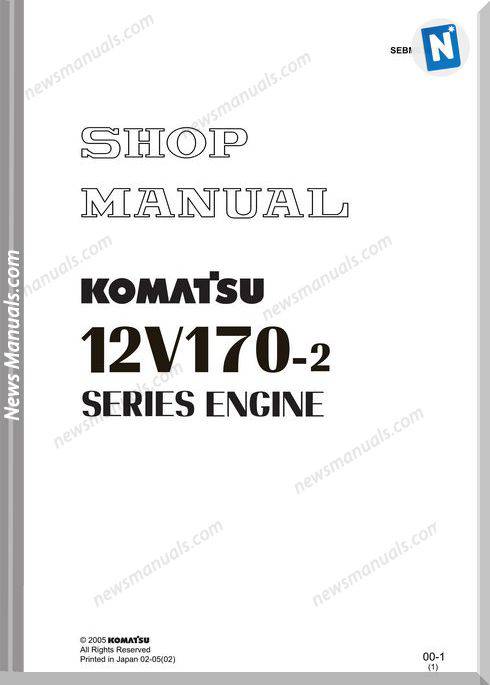 Komatsu Engine 12V170-2 Series Sebm036601 Shop Manual