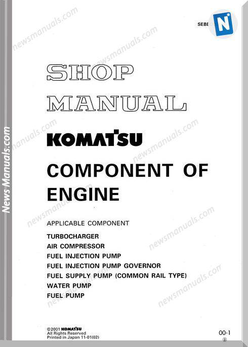 Komatsu Engine Engine Comp Shop Manuals