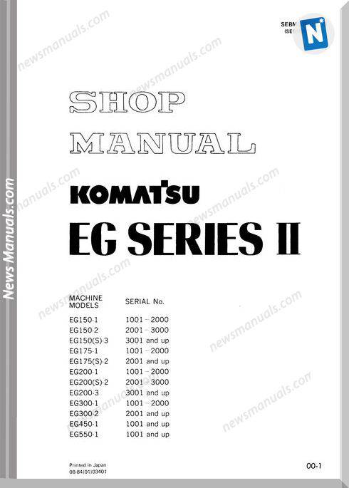 Komatsu Engine Generator Eg550-1 Shop Manual