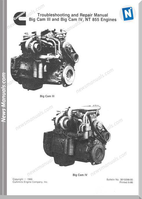 Komatsu Engine Nt 855C Workshop Manuals 1
