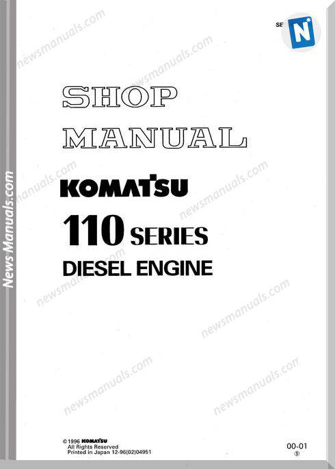 Komatsu Engine S6D110-1 Shop Manuals