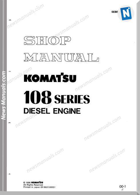 Komatsu Engine Sa6D108-1 Shop Manuals