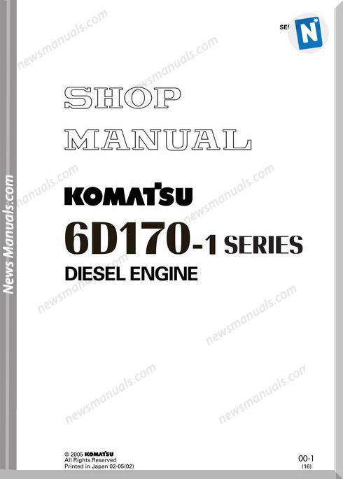 Komatsu Engine Sa6D170-B-1 Shop Manuals