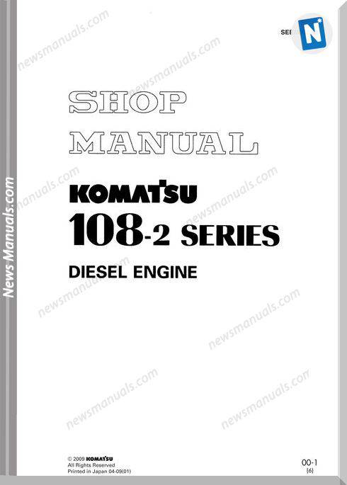 Komatsu Engine Saa6D108-2 Shop Manuals