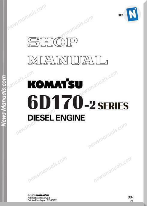 Komatsu Engine Saa6D170-2 Shop Manuals