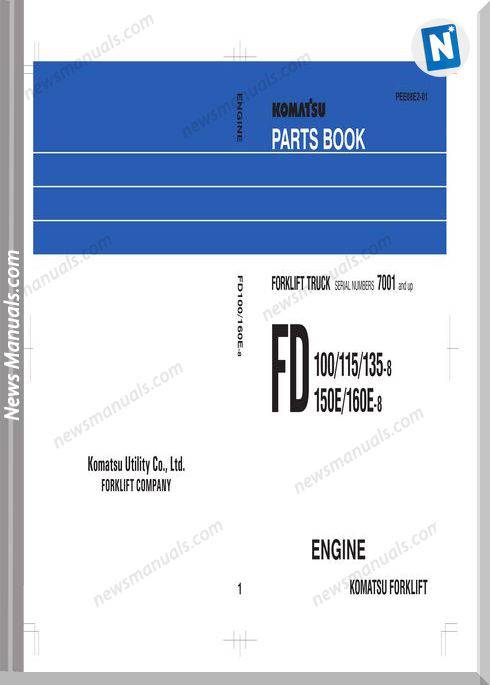 Komatsu Forklift F100 115 135 150 160 Parts Manual