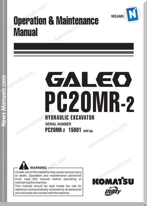 Komatsu Hydraulic Excavator Pc20Mr 2 Om Maintenance Manual