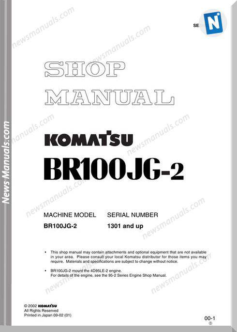 Komatsu Mobile Crushers Br100Jg-2 Shop Manual
