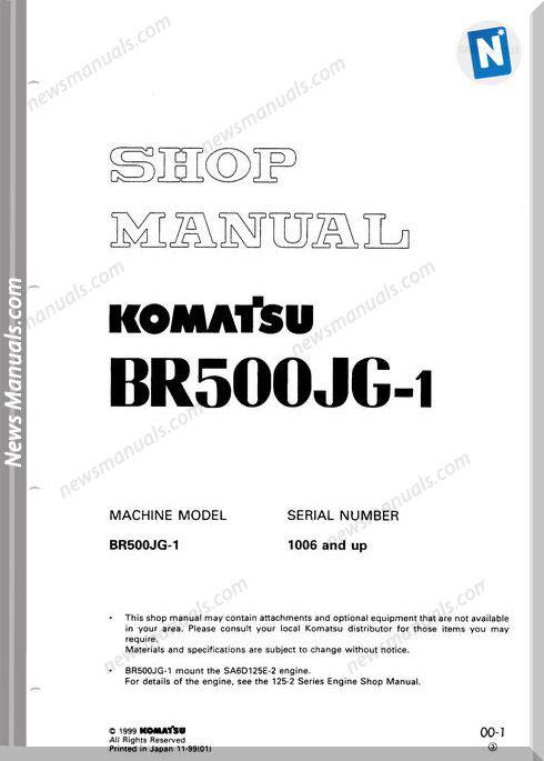 Komatsu Mobile Crushers Br500Jg-1 Shop Manual