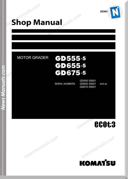 Komatsu Motor Grader Gd675-5 Shop Manual