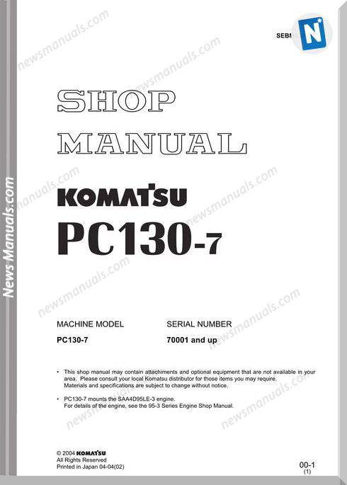 Komatsu Pc130 7 Shop Manual