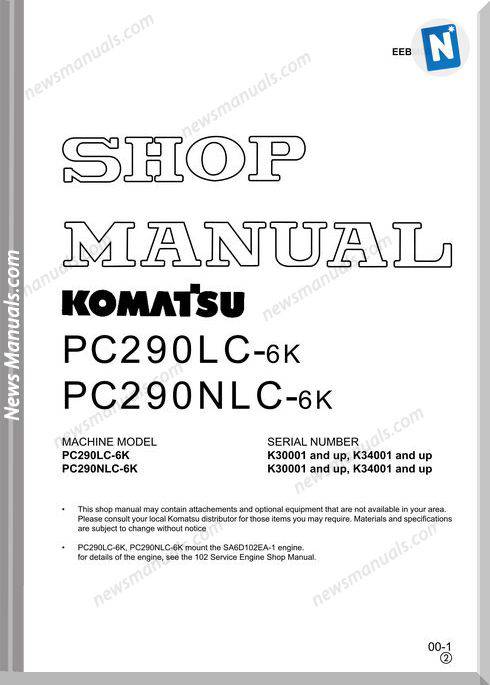 Komatsu Pc290Lc 6K Pc290Nlc 6K Shop Manual 2