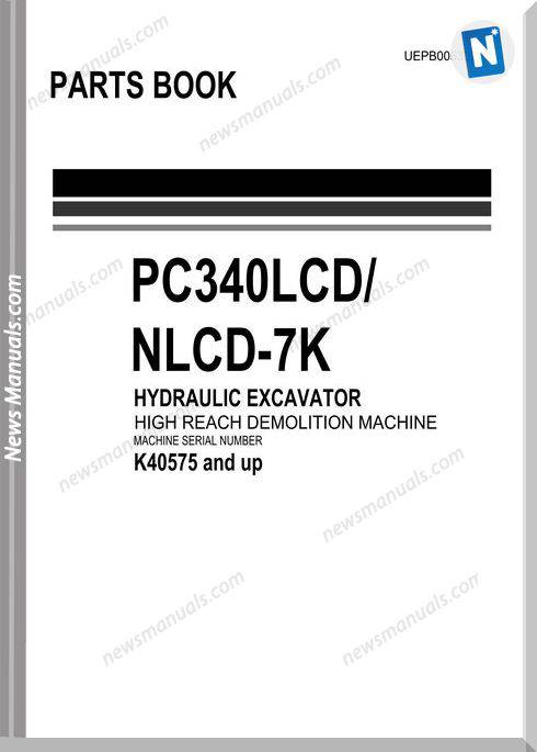 Komatsu Pc340Lcd 340Nlcd 7K Parts Book