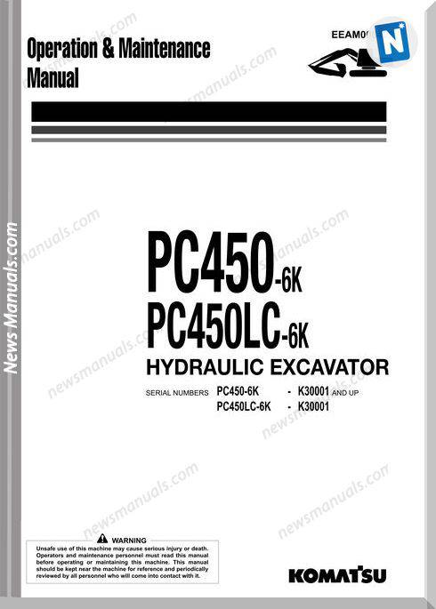 Komatsu Pc450 450Lc 6K Operation Maintenance Manual