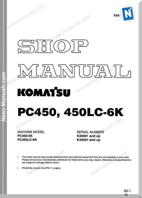 Komatsu Pc450 450Lc 6K Shop Manual
