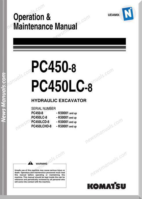 Komatsu Pc450 450Lc 8 Operation Maintenance Manual