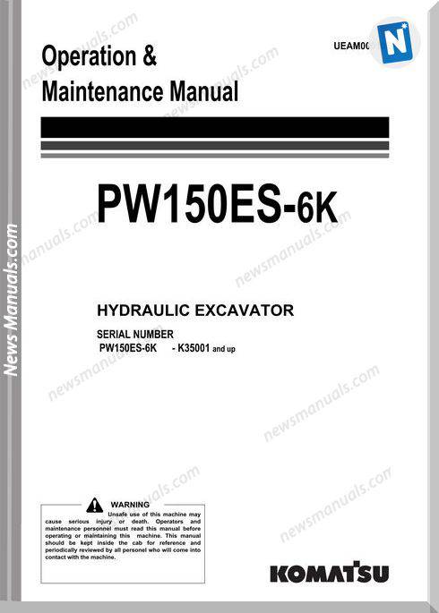 Komatsu Pw150Es 6K Operation Maintenance Manual