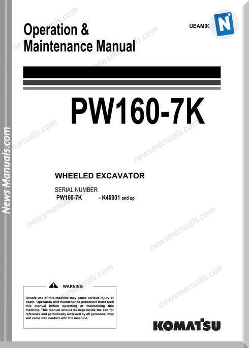 Komatsu Pw160 7K Operation Maintenance Manual