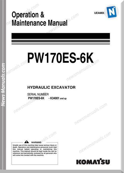 Komatsu Pw160Es 6K Operation Maintenance Manual