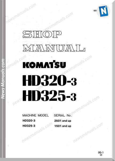 Komatsu Rigid Dump Trucks Hd325-3 Shop Manual