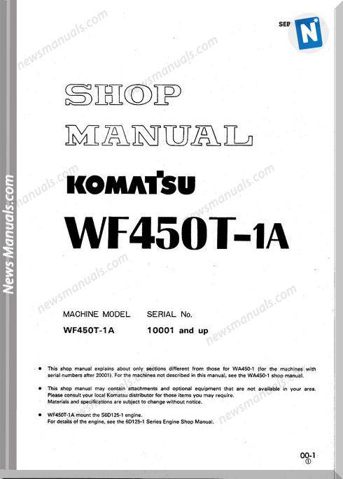 Komatsu Trash Compactors Wf450T-1 Workshop Manuals