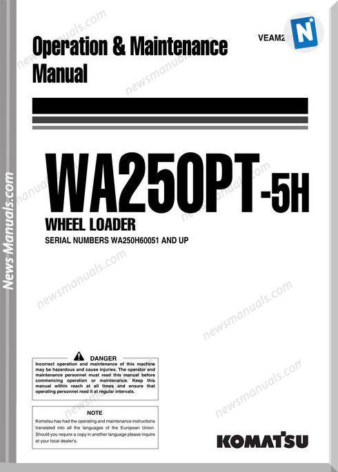 Komatsu Wa250Pt 5H Operation Maintenance Manual
