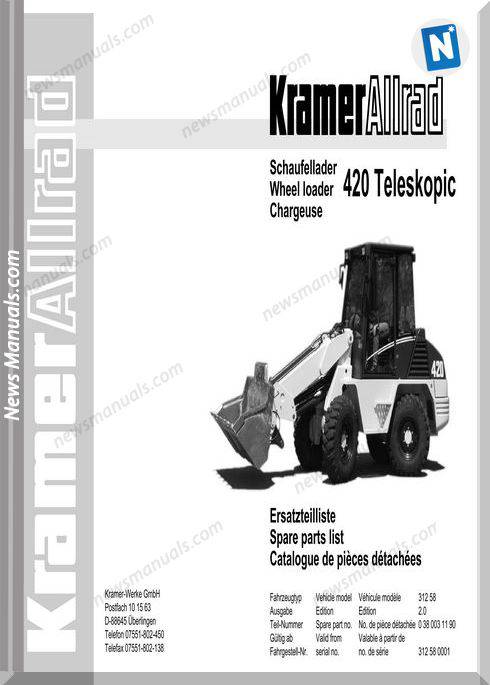 Kramer 420 Teleskopic Serie 1 Spare Parts