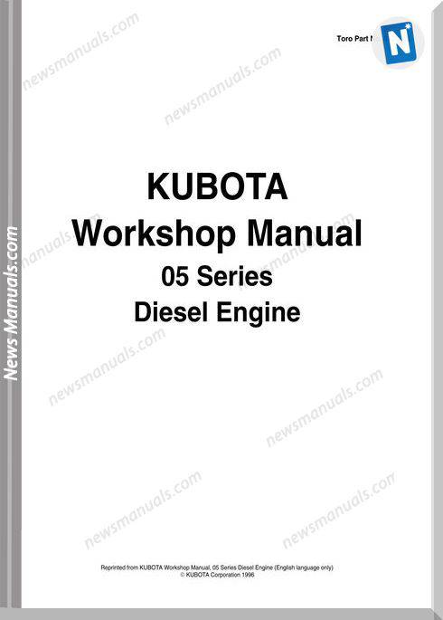 Kubota 05 Series Diesel Engine Workshop Manual