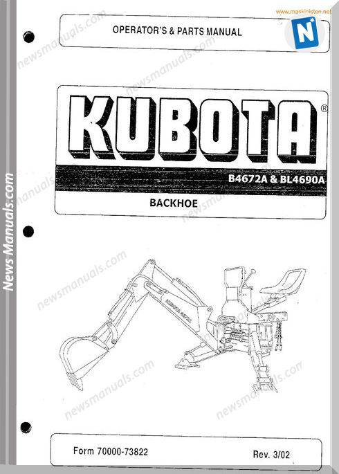Kubota B4672A Bl4690A Operation Sec Wat