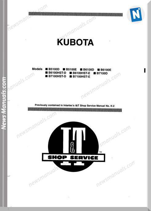 Kubota B5100 B7100 Service Manual