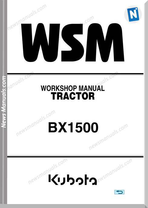 Kubota Bx1500 E Series Workshop Manual