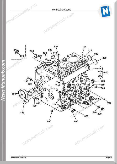 Kubota Engine Kx61-2 Parts Manuals