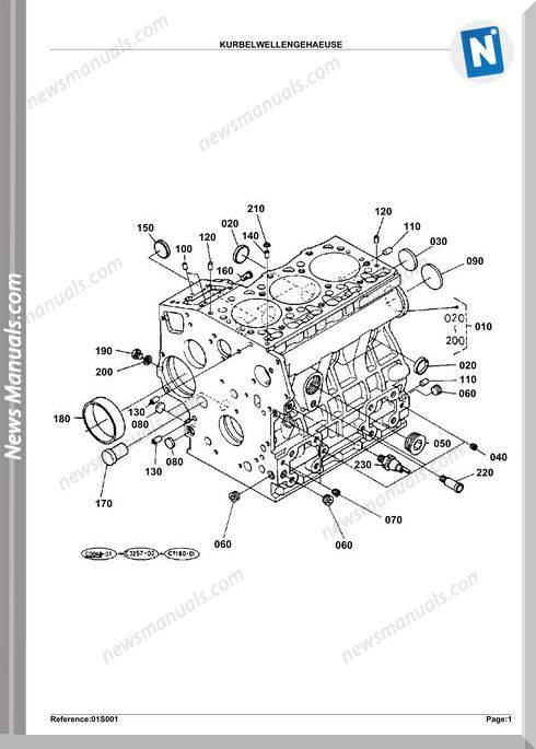 Kubota Engine Kx61H Parts Manuals
