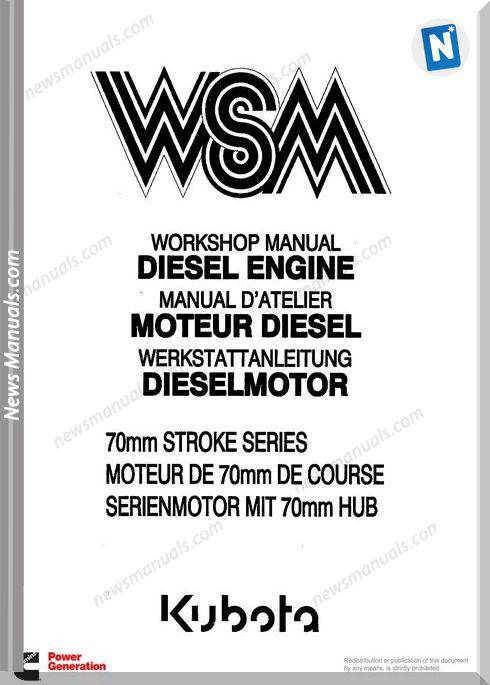 Kubota Engine Manual 70 Mm Stroke Series Wsm