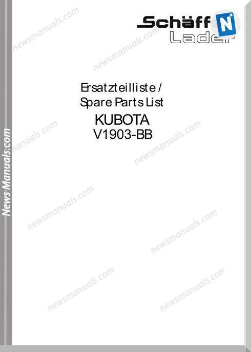 Kubota Engine V1903-Bb-Ec Parts Manuals
