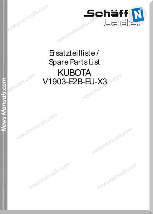 Kubota Engine V1903-E2B-Eu-X3 Parts Manuals